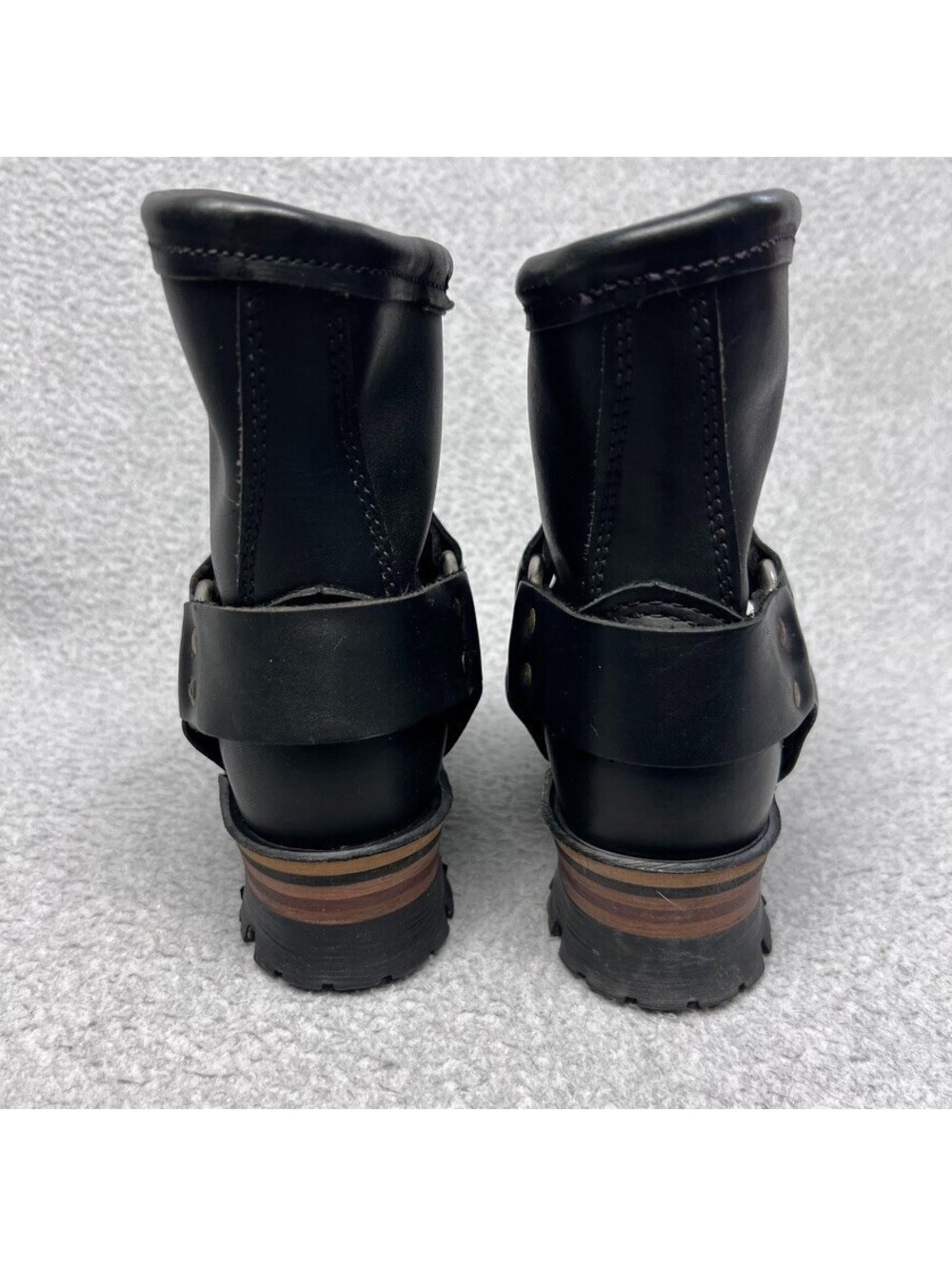 Durango RD5260 Black Leather Harness Moto Boots 5 M Biker Lug Sole Ankle Booties - Picture 4 of 6